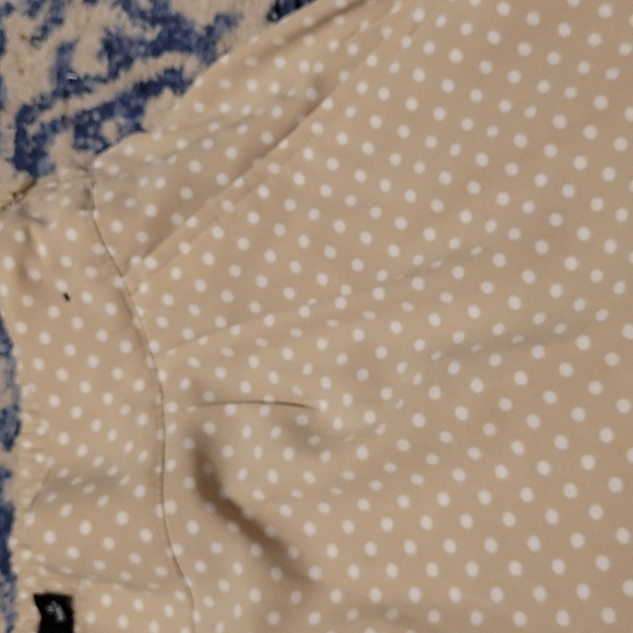 New York and Company sz 12 pleated polka dot tan white dress shorts WS38 - Picture 4 of 4